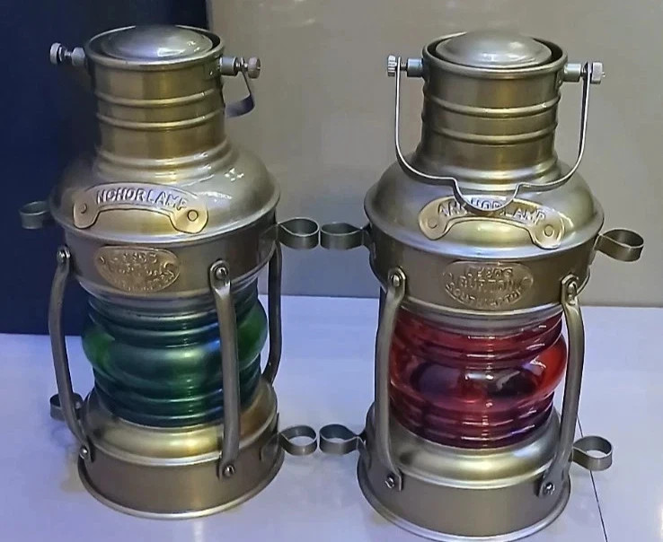 Pair Antique Maritime Ship Lantern – Vintage Nautical Oil Lamp Boat Light Pair Antique Maritime Ship Lantern – Vintage Nautical Oil Lamp Boat Light