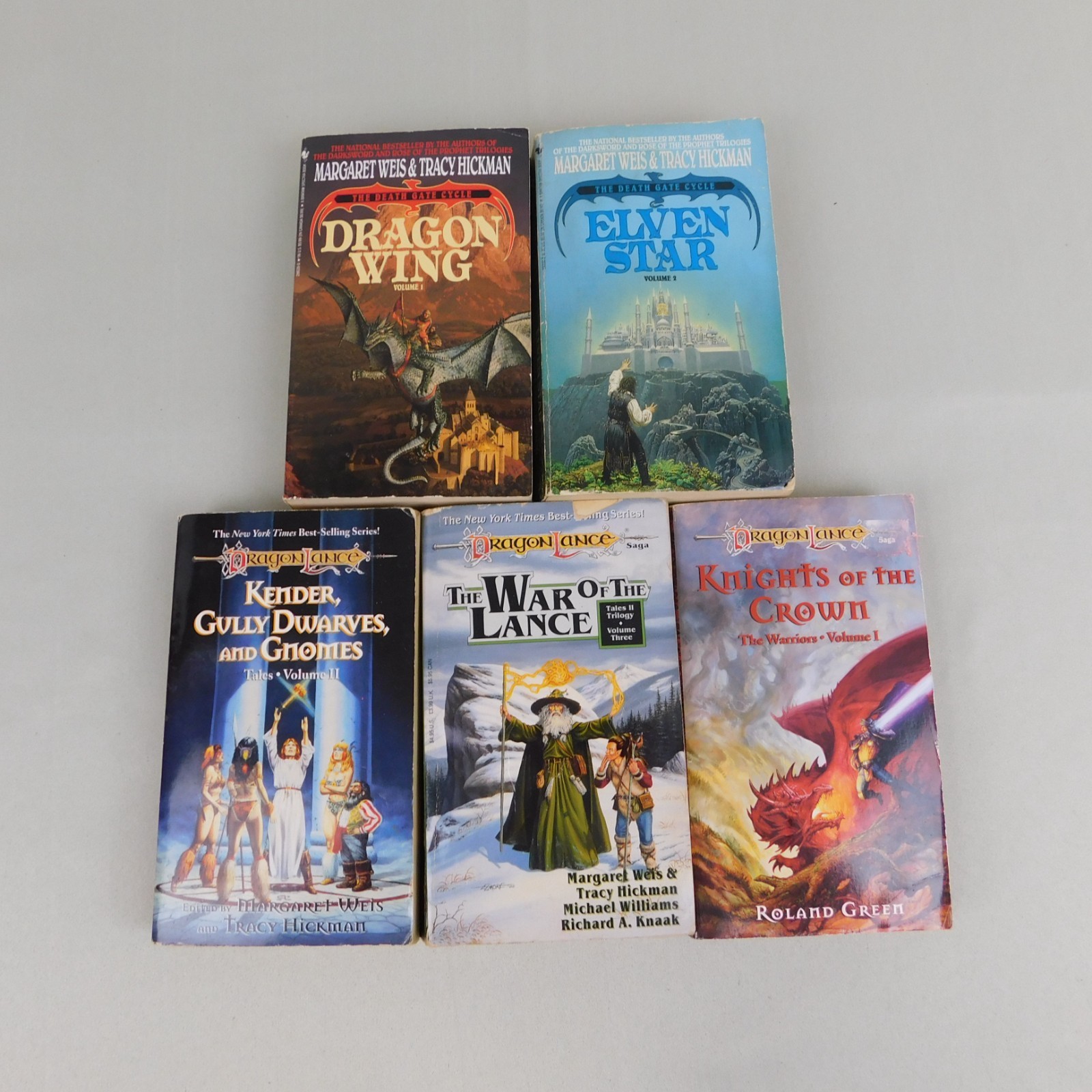 5pc Margaret Weis Tracy Hickman Paperback Lot Dragonlance Death Gate Cycle