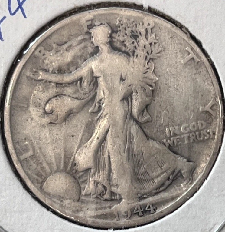     1944-D Walking Liberty Half Dollar VG Very Good 90% Silver 50C Denver