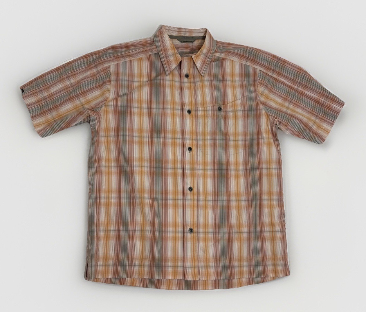 VTG Y2K Salomon Men\'s Large Orange Striped Button up Shirt Embroidered Gorpcore VTG Y2K Salomon Men\'s Large Orange Striped Button up Shirt Embroidered Gorpcore