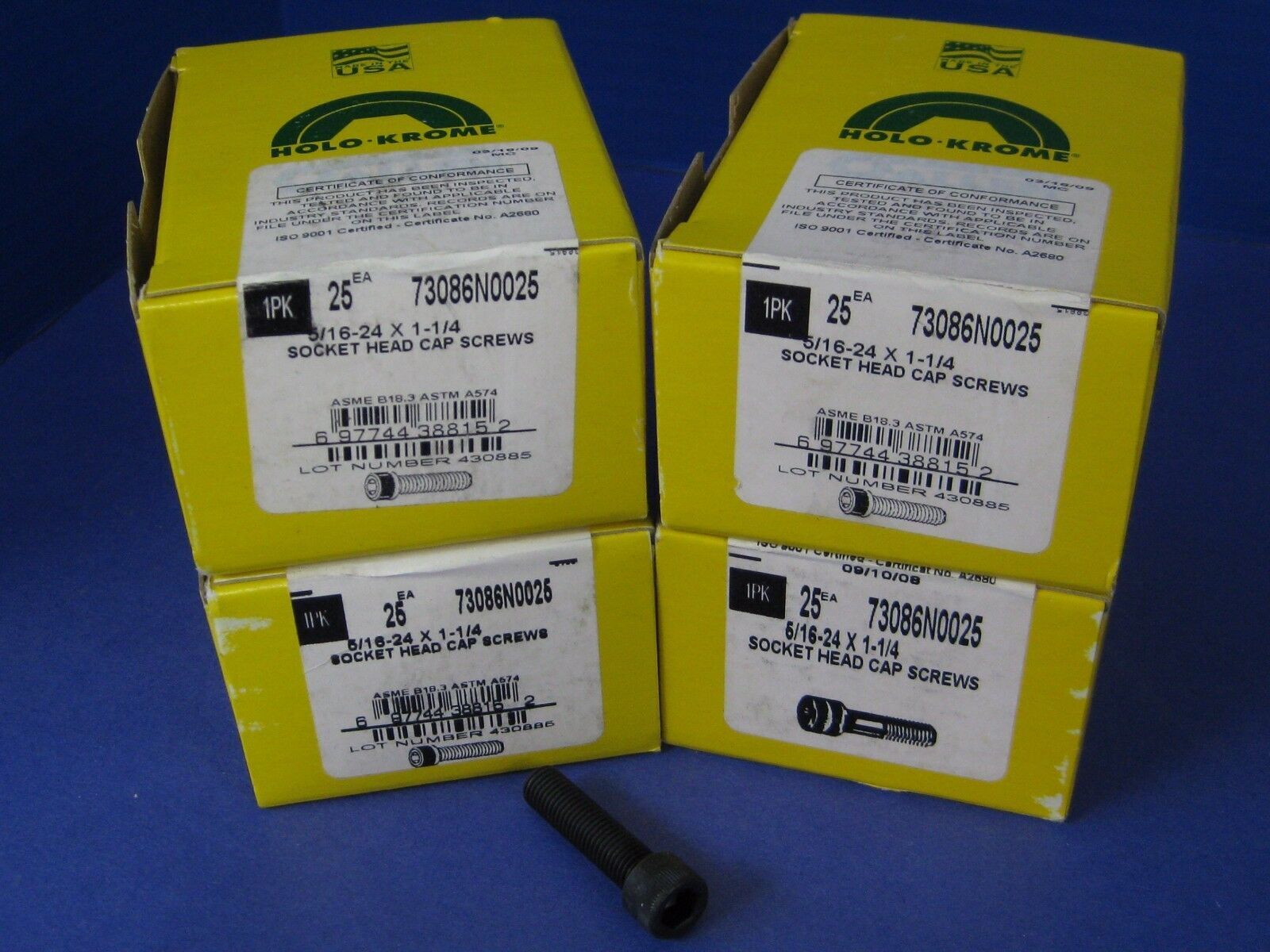 Holo-Krome 5/16”-24 x 1-1/4 Socket Head Cap Screw, Lot of 100 Pieces Holo-Krome 5/16”-24 x 1-1/4 Socket Head Cap Screw, Lot of 100 Pieces