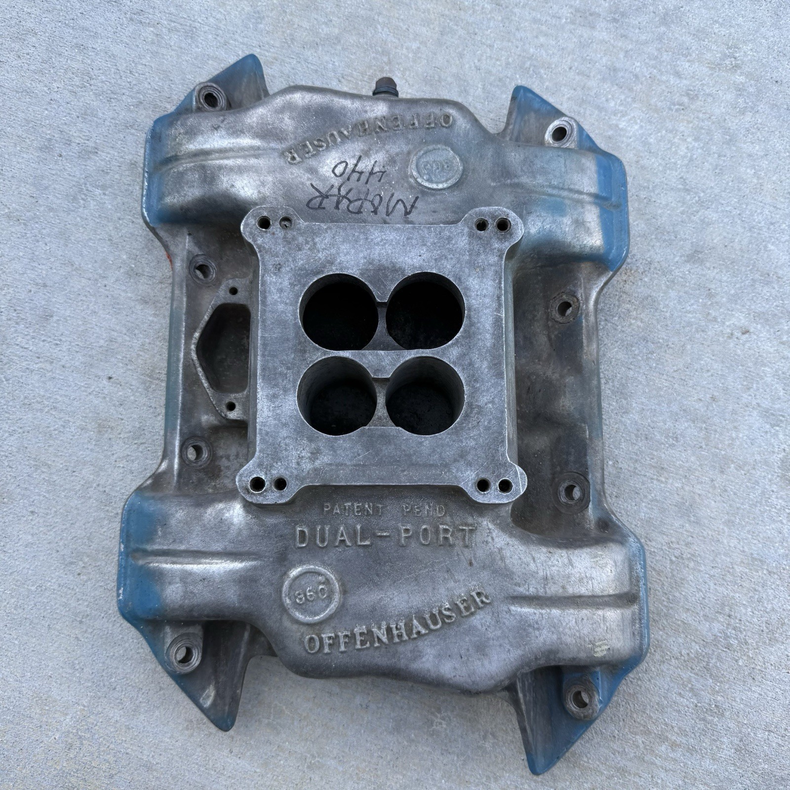 Vintage MOPAR Offenhauser 440 Intake Aluminum Manifold 360 Dual Port SEE PHOTOS 