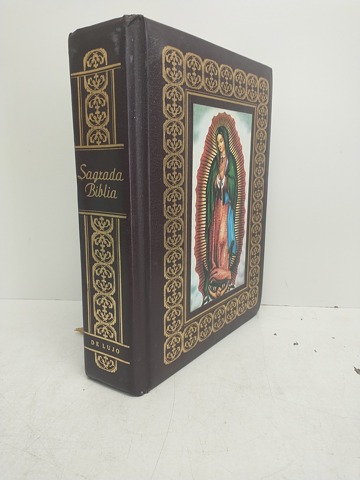 Sagrada Biblia de Lujo Piel Curada Espanol Spanish Edition Burgundy Leather HC