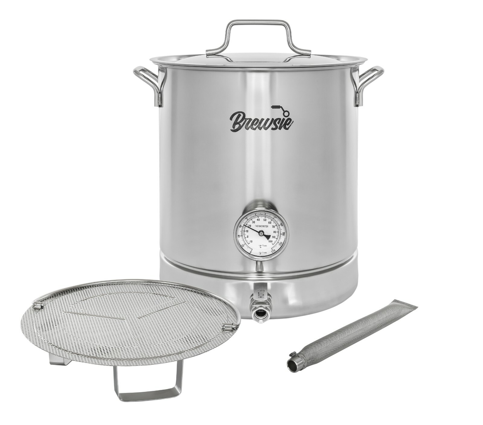 CONCORD BREWSIE Stainless Steel Home Brew Kettle w/ Dual Filtration Set CONCORD BREWSIE Stainless Steel Home Brew Kettle w/ Dual Filtration Set