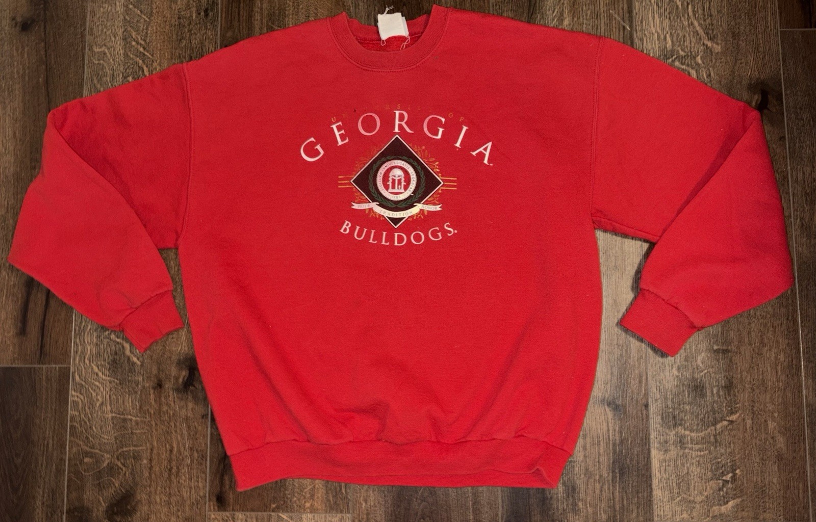 Vintage Georgia Bulldogs Sweatshirt Sweater Red Distressed Vintage Georgia Bulldogs Sweatshirt Sweater Red Distressed