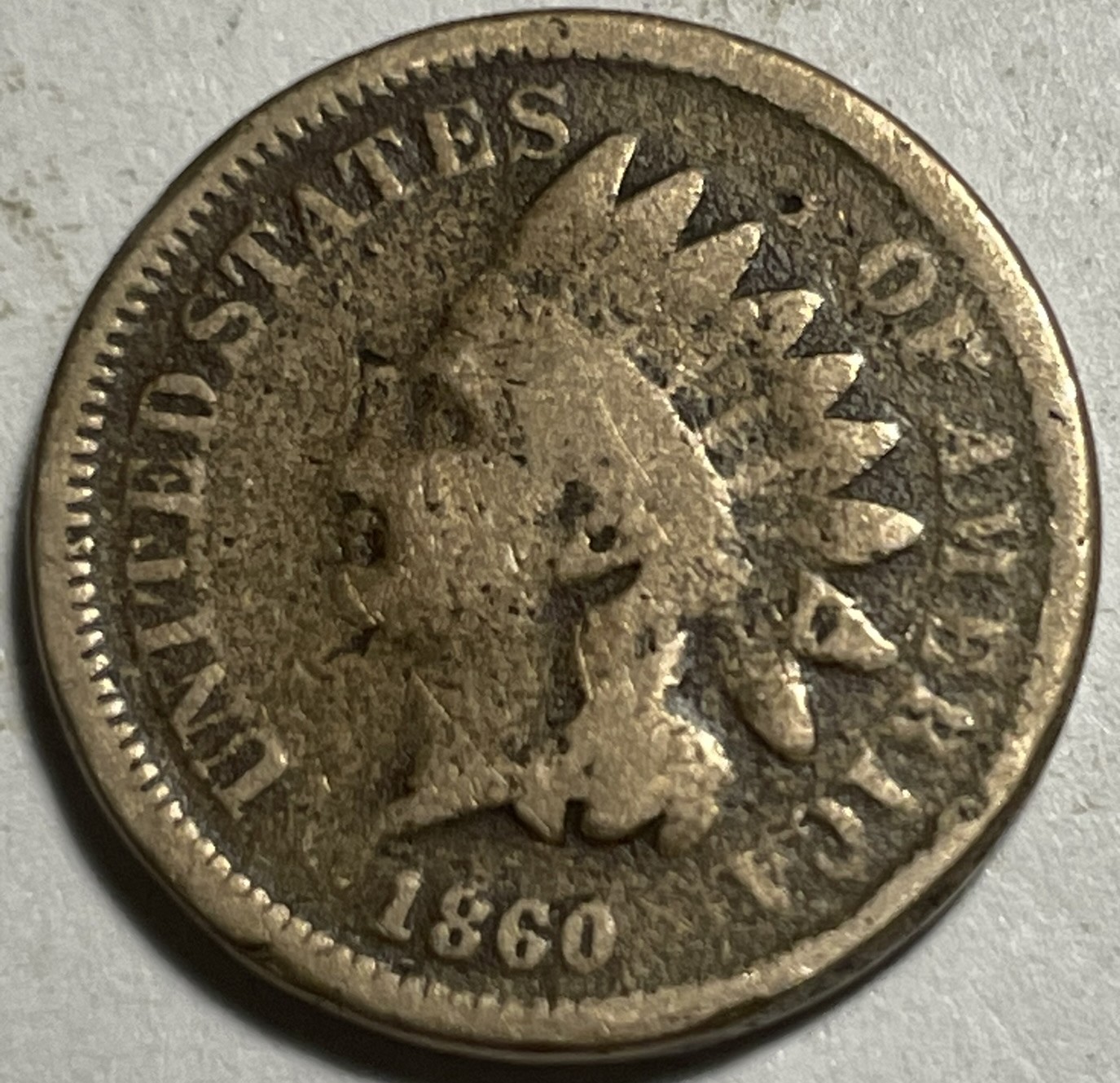 1860 Indian Head cent Good condition 2 1860 Indian Head cent Good condition 2