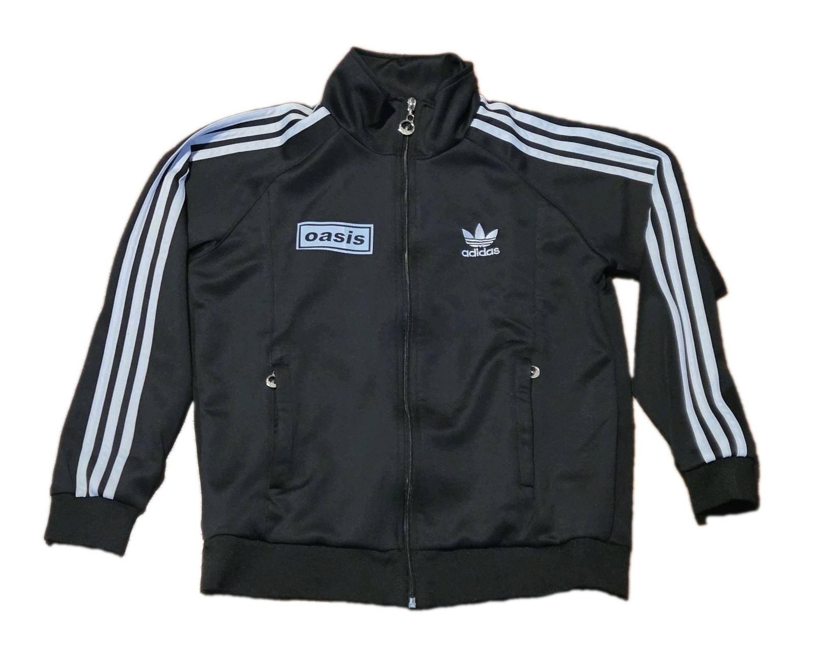 Adidas Originals Oasis Live ‘25 Tour Firebird Track Jacket Sz ES Black & White Adidas Originals Oasis Live ‘25 Tour Firebird Track Jacket Sz ES Black & White