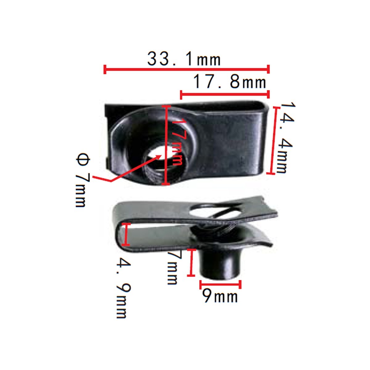 50x Car Running Board Rock Slider Extruded U Nut Extra Clips for Chevy GMC GM