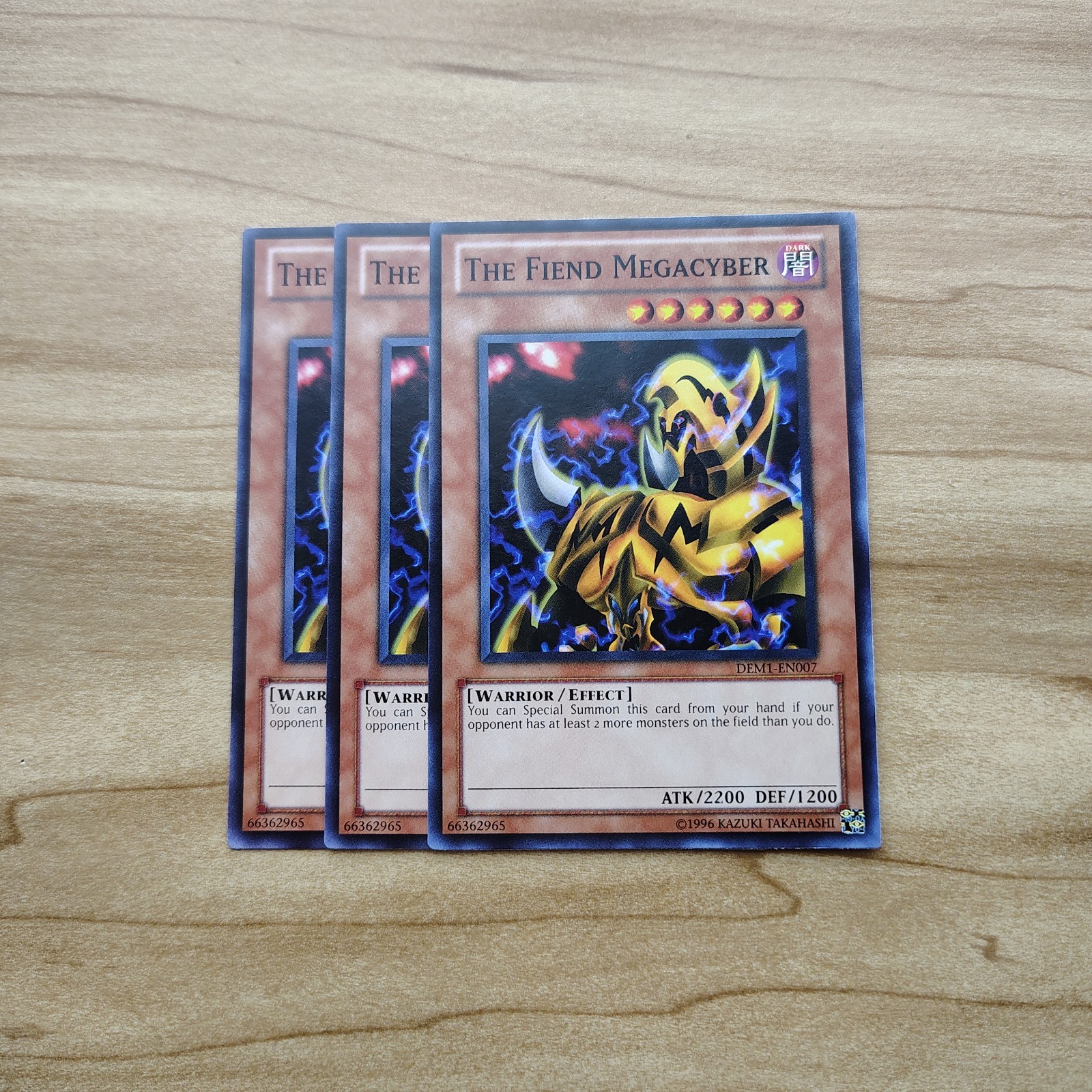 The Fiend Megacyber 3x - Near Mint - Full Playset - DEM1-EN007 - Yugioh The Fiend Megacyber 3x - Near Mint - Full Playset - DEM1-EN007 - Yugioh