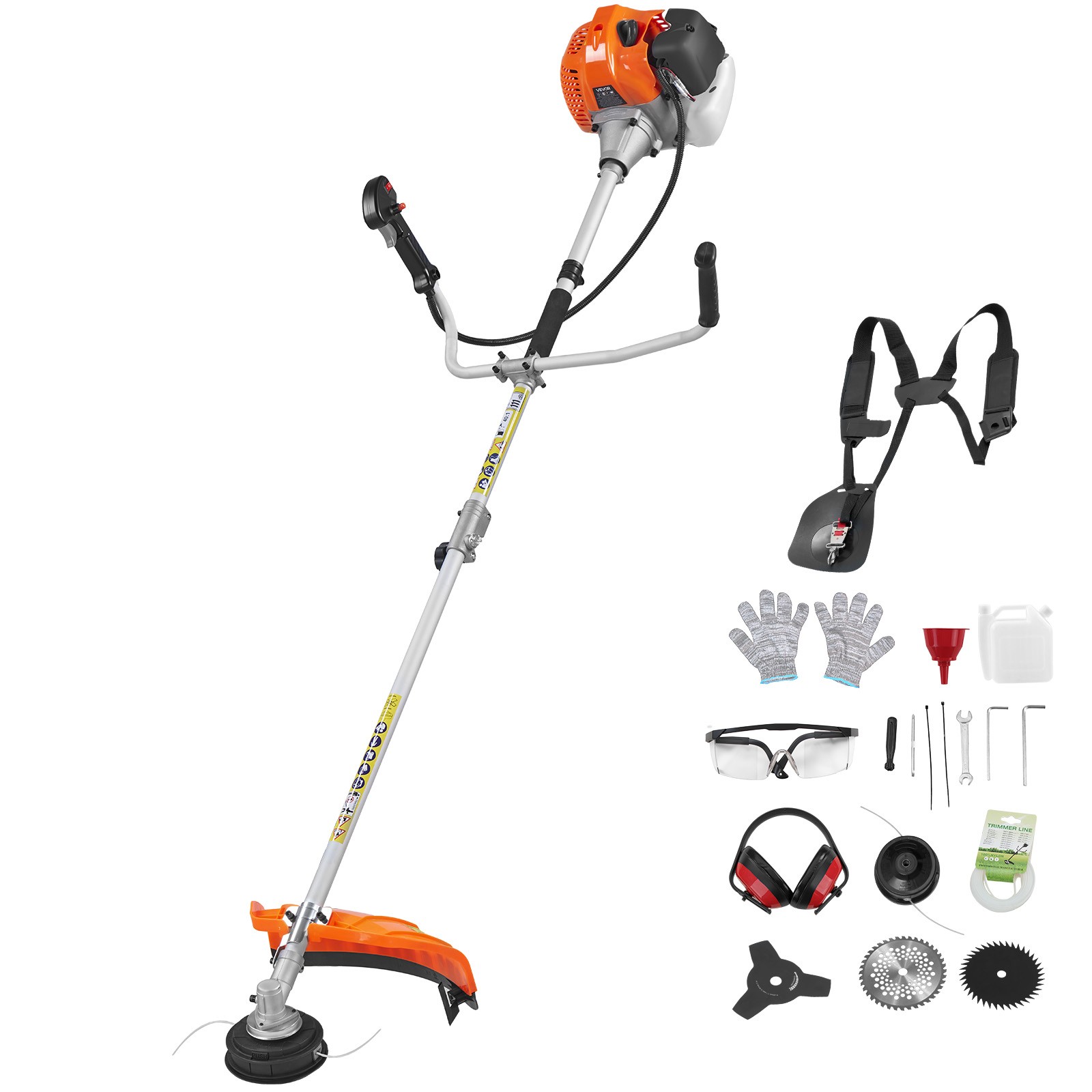 VEVOR Cordless String Trimmer Gas Powered Grass Trimmer Edger 17\