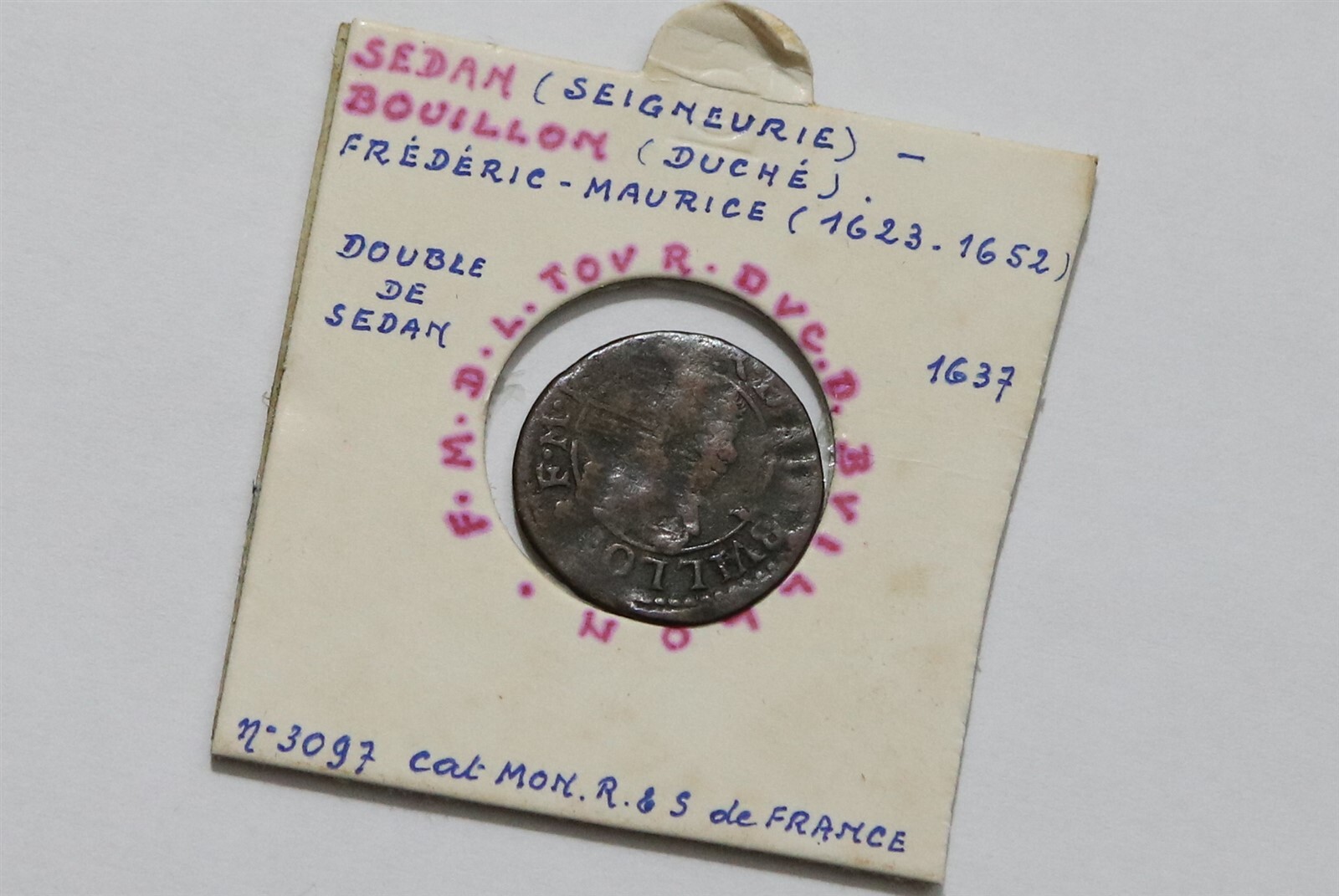 🧭 🇫🇷 FRANCE DOUBLE DE SEDAN 1637 B72 C20