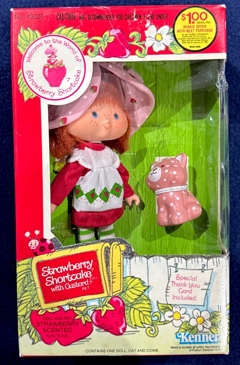 🍓Vintage (1982) Strawberry Shortcake Doll W/Custard Pet NEW SEALED