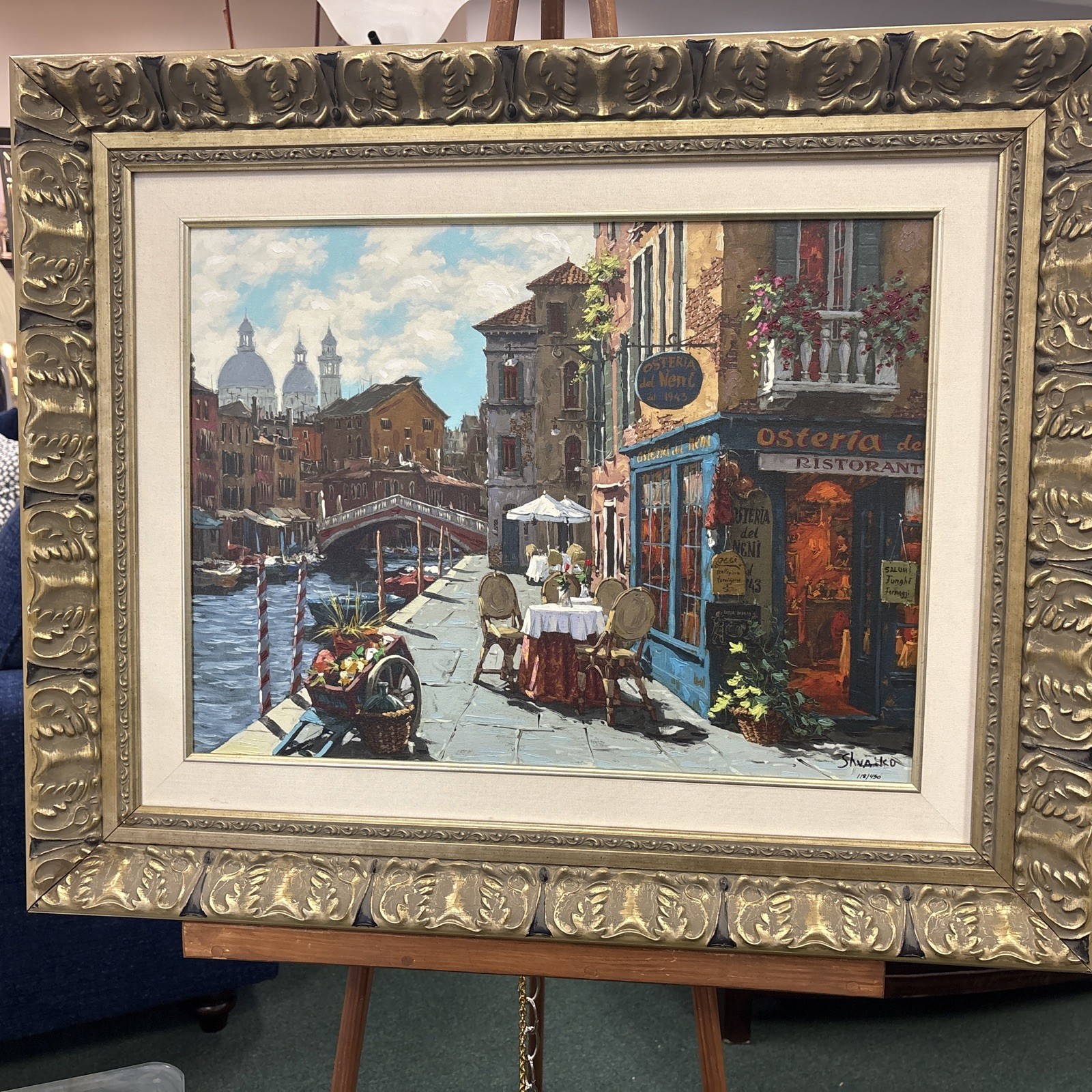 Viktor Shvaiko framed, “Osteria Del Neni” , Limited Edition118/450 Signed 24 X 1