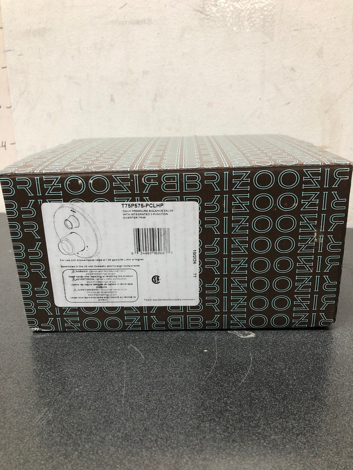 Brizo Odin T75P575-PCLHP: Pressure Balance Valve w/ 3-Function Diverter Trim