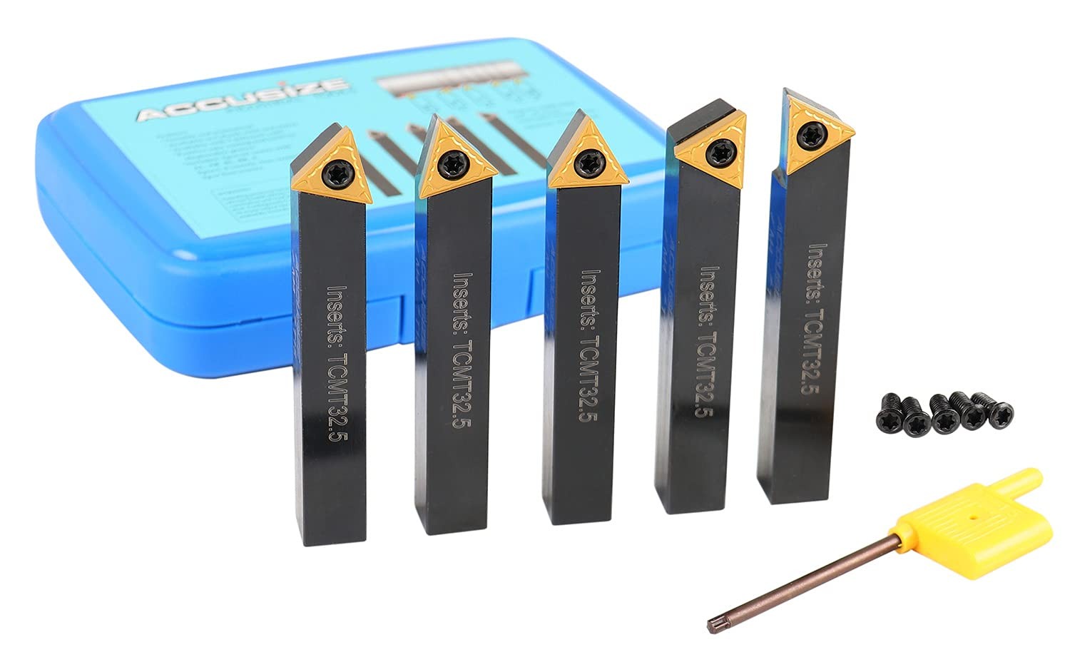 Accusize Industrial Tools 1/2\'\' 5 Pc Indexable Turning Tool Set, 2380-5082