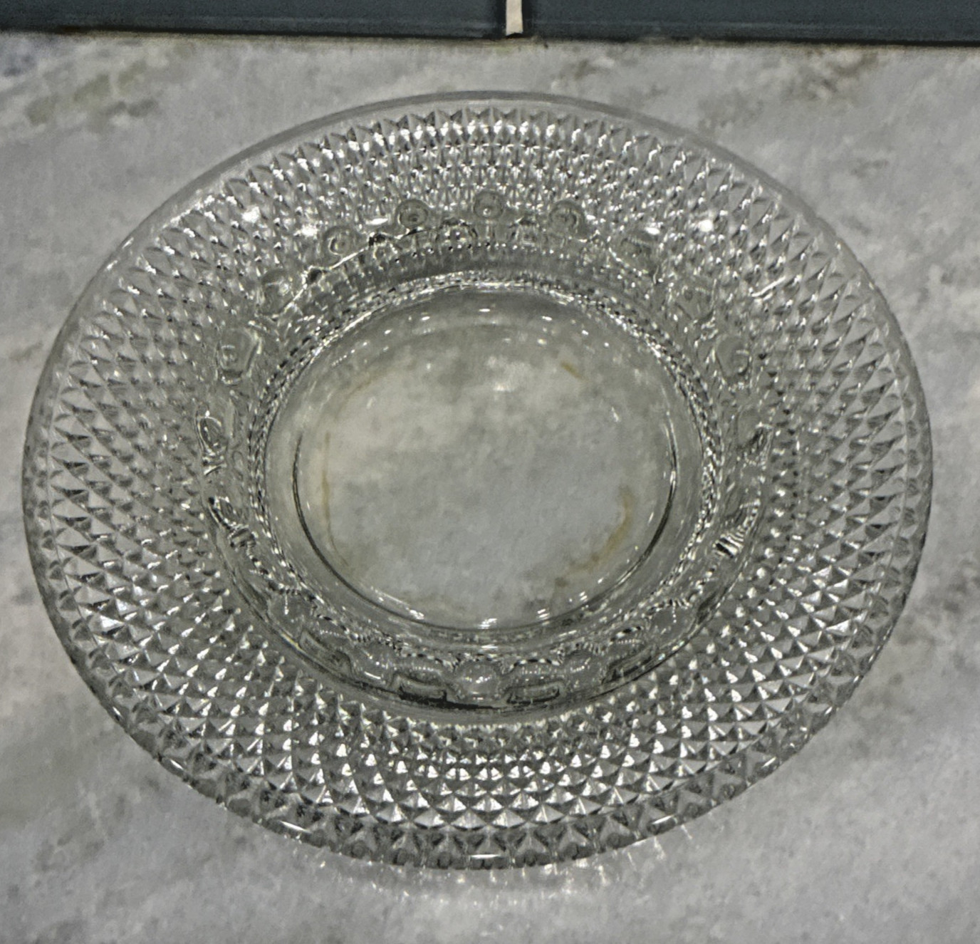 Vintage Clear Pressed Glass Round Ashtray Hobnail Textured Heavy Glass Retro