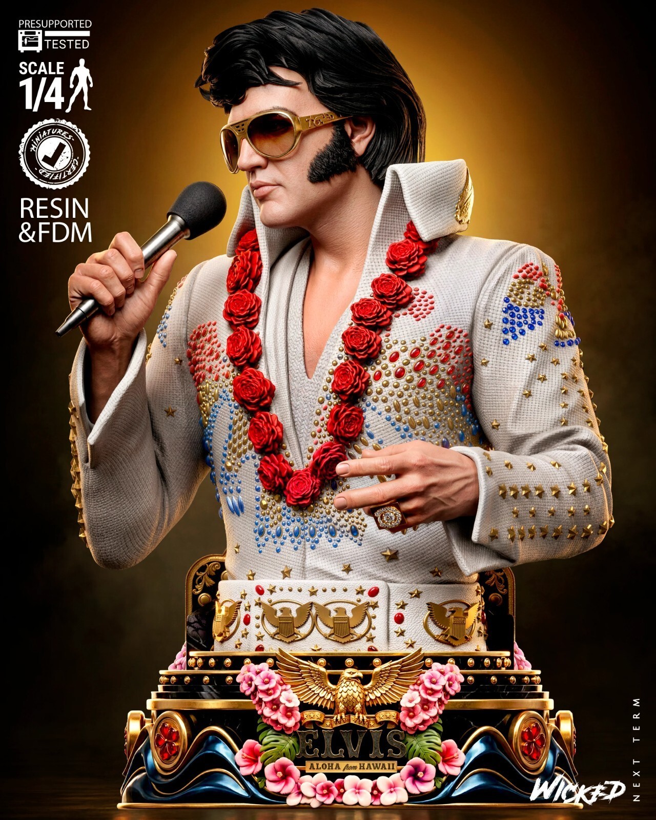 1:8 Elvis Presley Aloha From Hawaii Fan Art UNPAINTED Garage Kit Statue
