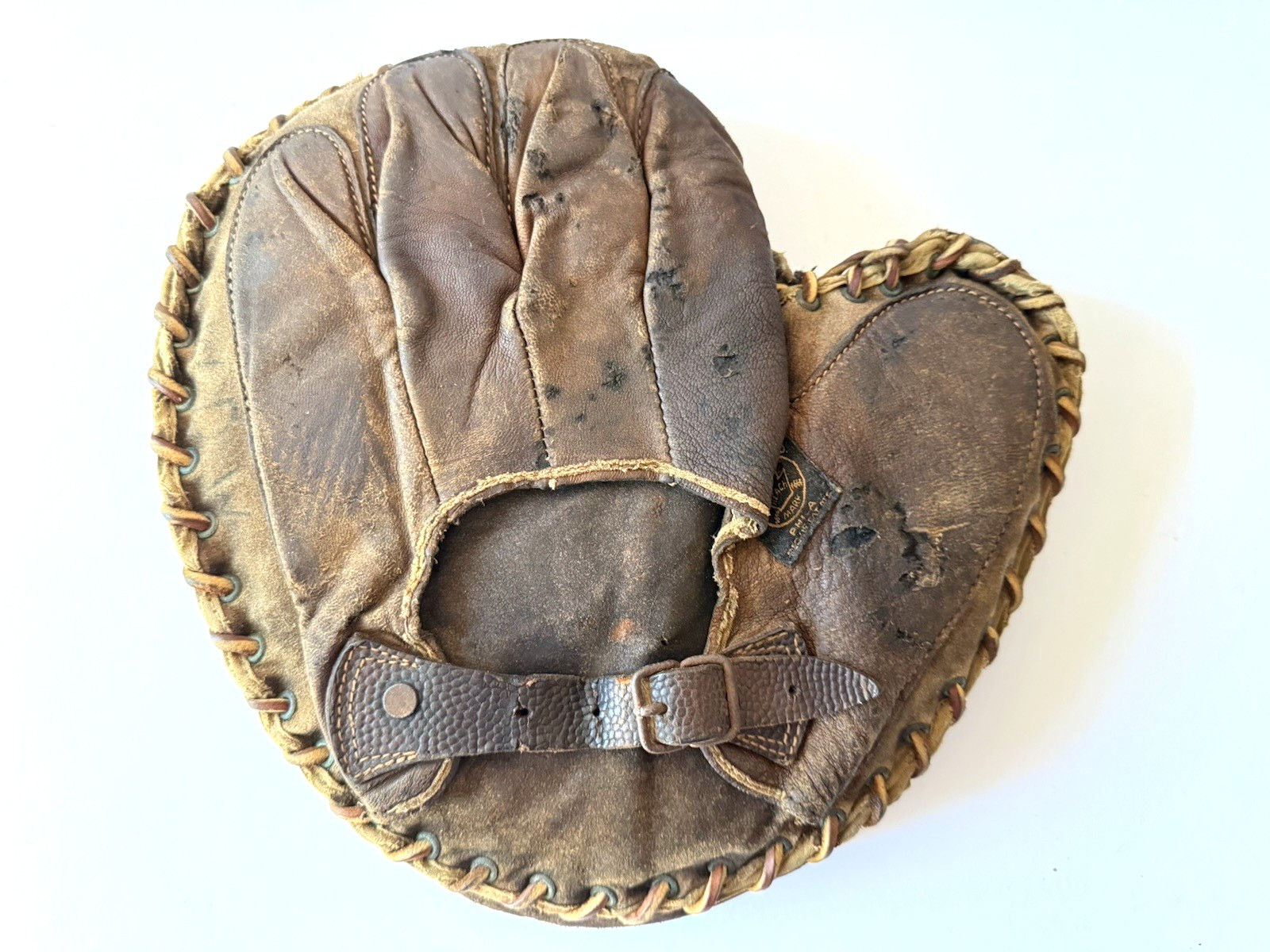 Vintage A.J. Reach Co Catcher\'s Baseball Mitt Dead Ball Era c1900-1910\'s