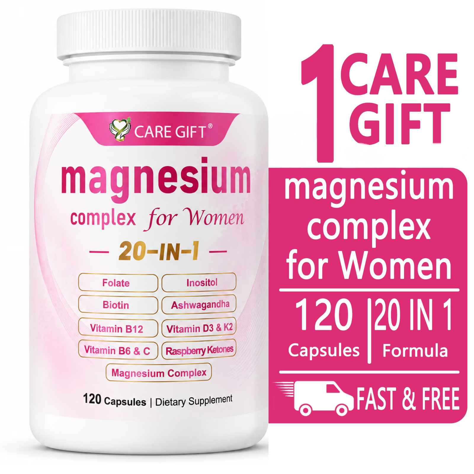 Magnesium Complex for Women 20 in 1 120 Caps Restful Sleep Mood Hormone Balance Magnesium Complex for Women 20 in 1 120 Caps Restful Sleep Mood Hormone Balance