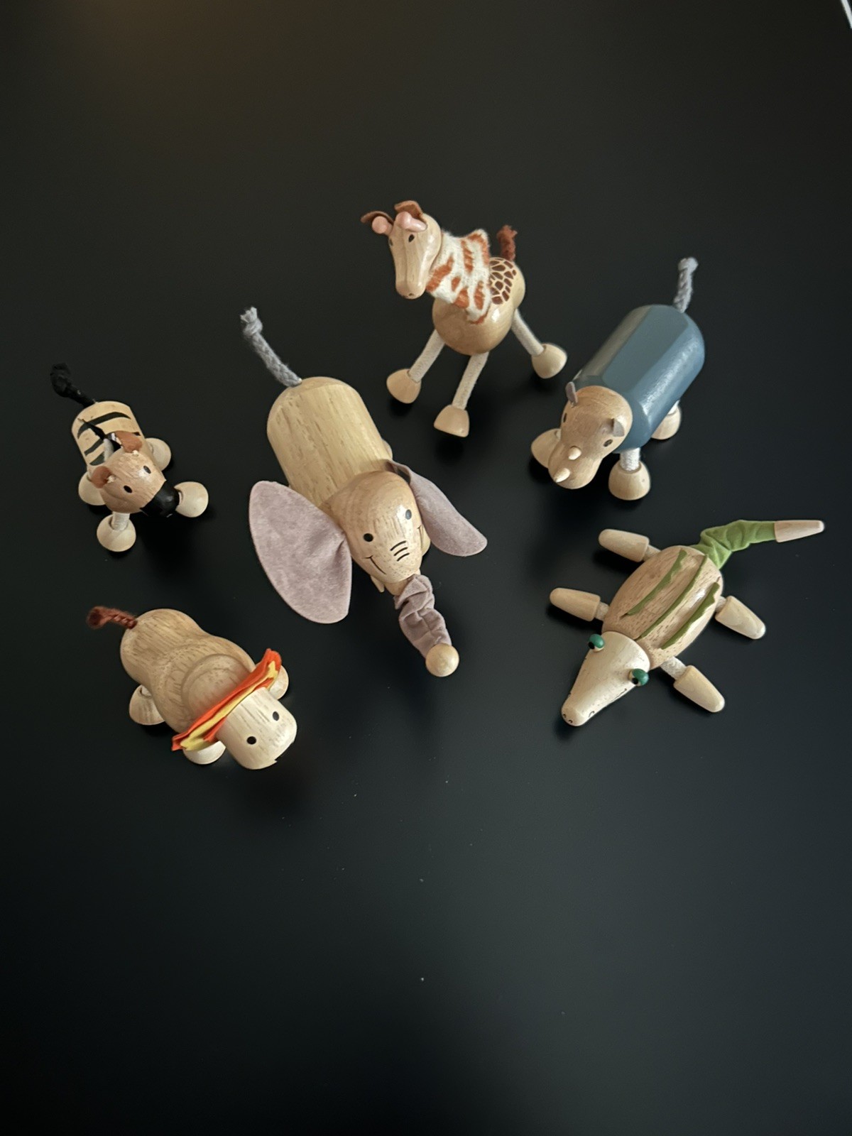 RARE LOT Vintage Wood Toys LOUX ANAMALZ Safari Zoo WOODEN POSEABLE ANIMALS RARE LOT Vintage Wood Toys LOUX ANAMALZ Safari Zoo WOODEN POSEABLE ANIMALS