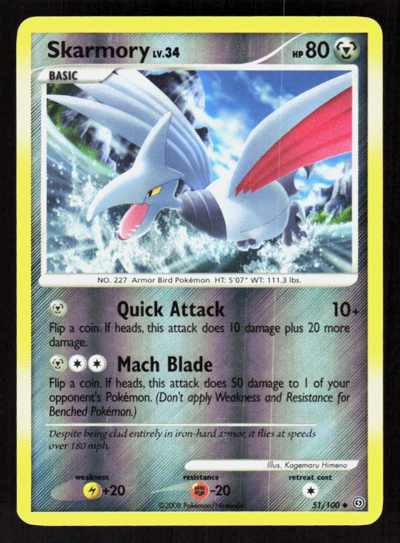 Pokemon Skarmory 51/100 Reverse Holo Uncommon Stormfront (LP)
