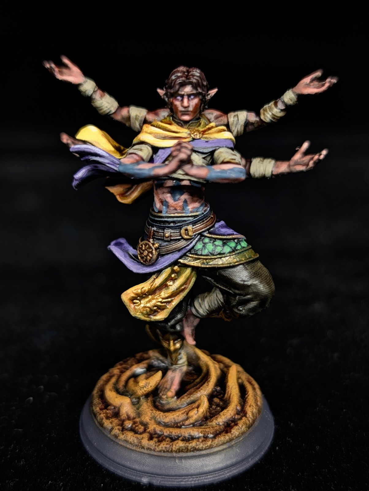 Half-Elf Monk Mystic – Astral Self Pro Painted DnD Miniature 32mm Pathfinder