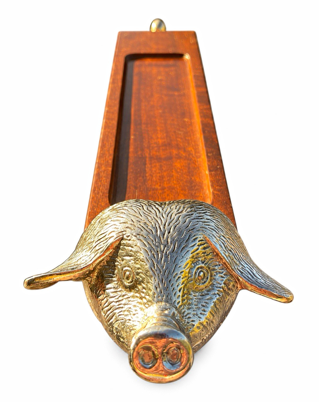 Vintage 1982 Arthur Court Pig Boar Wood Valet Tray Catchall Metal Tail 15” Vintage 1982 Arthur Court Pig Boar Wood Valet Tray Catchall Metal Tail 15”