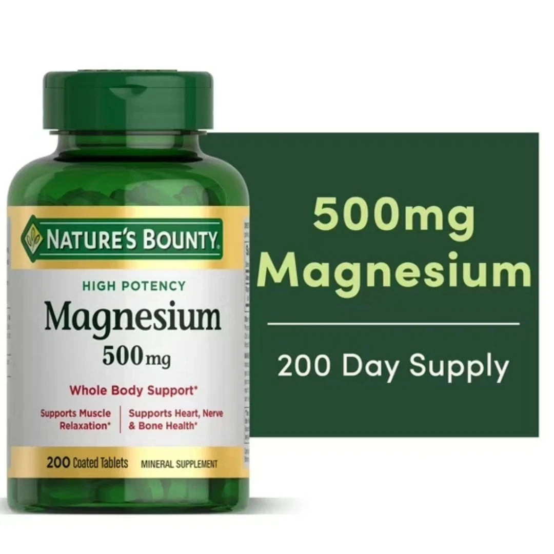 Nature\'s Bounty Magnesium Supplements 500 Mg 200 Count (Pack of 1)