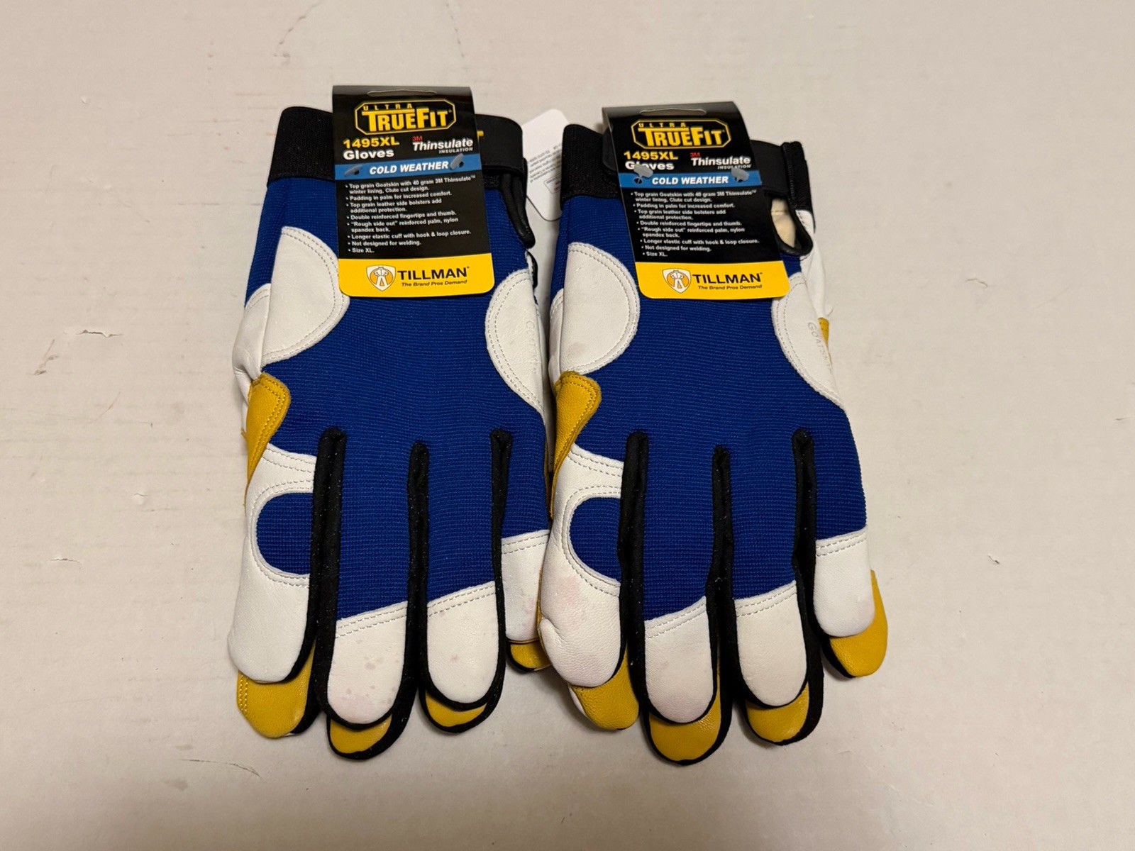Brand New x2 Pairs Tillman TrueFit Ultra Goatskin Mechanics Glove 1495XL