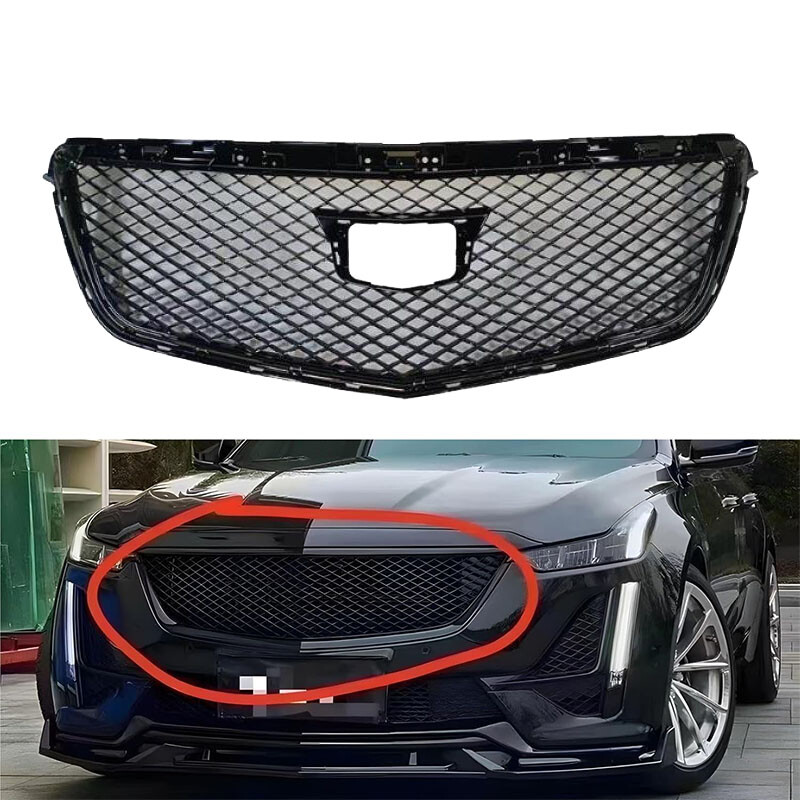 Front Bumper Grille Mesh Upper Grill For 2015-2020 Cadillac ATS Honeycomb Black