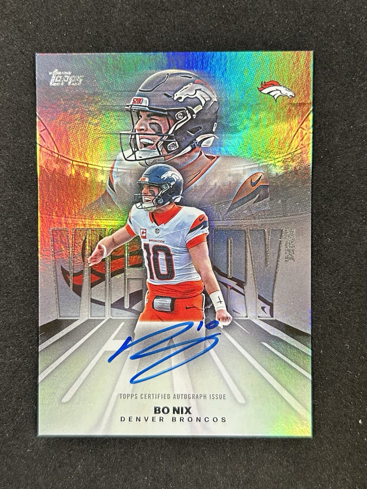 2026 Topps Flagship Football Bo Nix Victory Ink On Card Auto #VI-BN Broncos