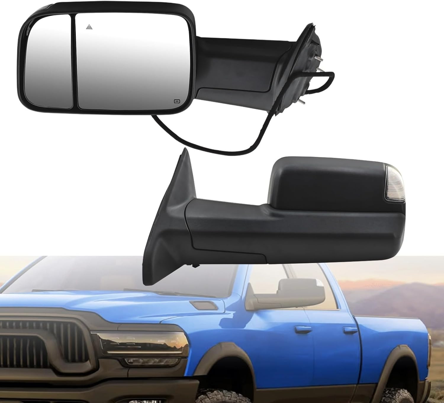 2019-2022 Ram 2500 3500 2019-2020 4500 5500 Left Driver Tow Mirror–Compatible Re