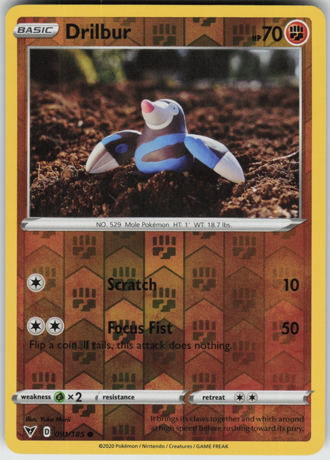 PO-04 Reverse Holo Drilbur 091/185 Common SWSH04: Vivid Voltage PO-04 Reverse Holo Drilbur 091/185 Common SWSH04: Vivid Voltage