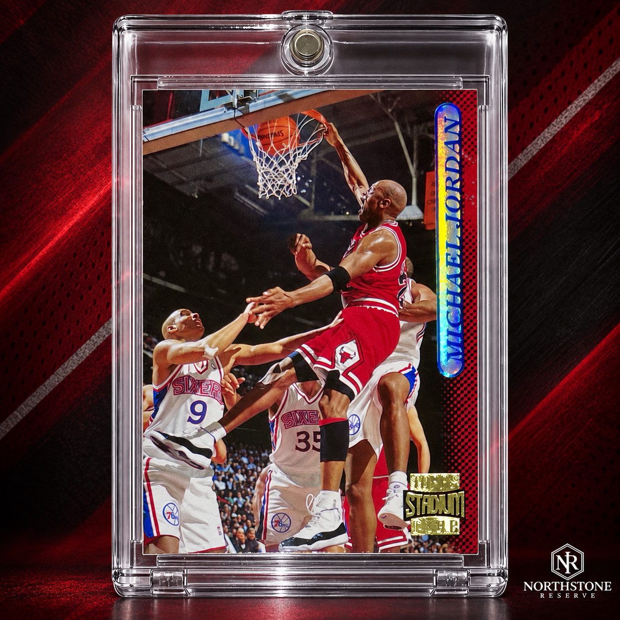 Michael Jordan MJ 1996-97 Topps Stadium Club Hammer Dunk Chicago Bulls Card MINT