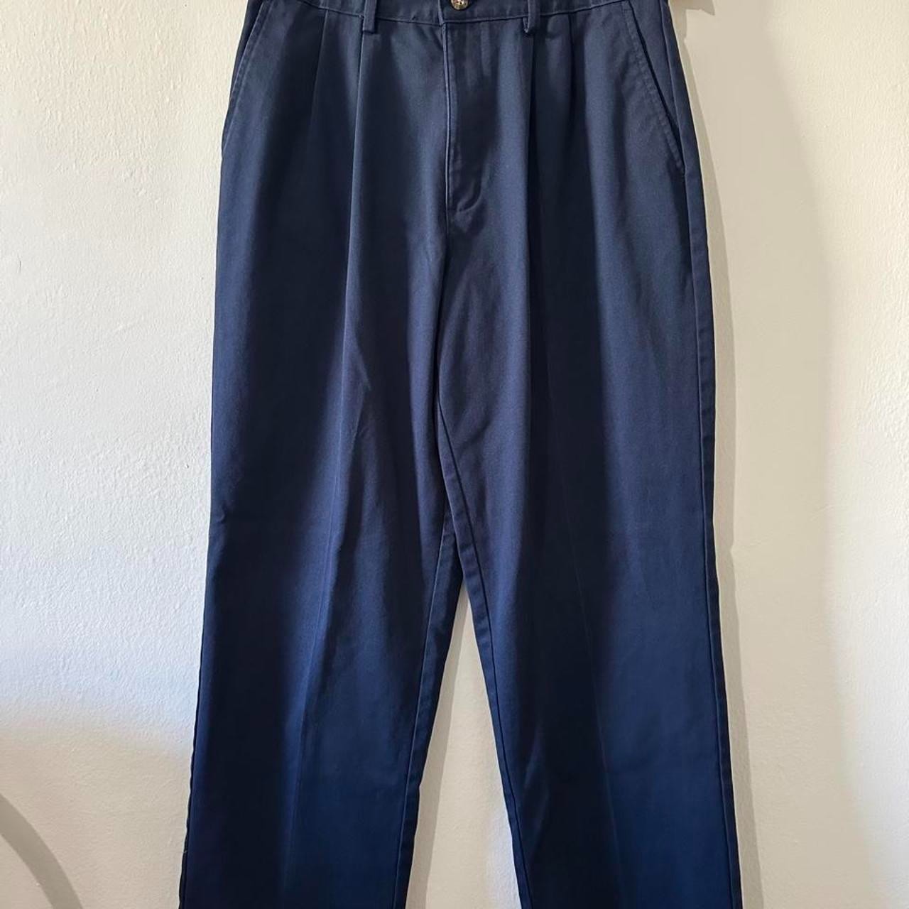 Vintage Dockers Navy Blue Pleated High Rise Trousers – Tagged Size 18 Regular
