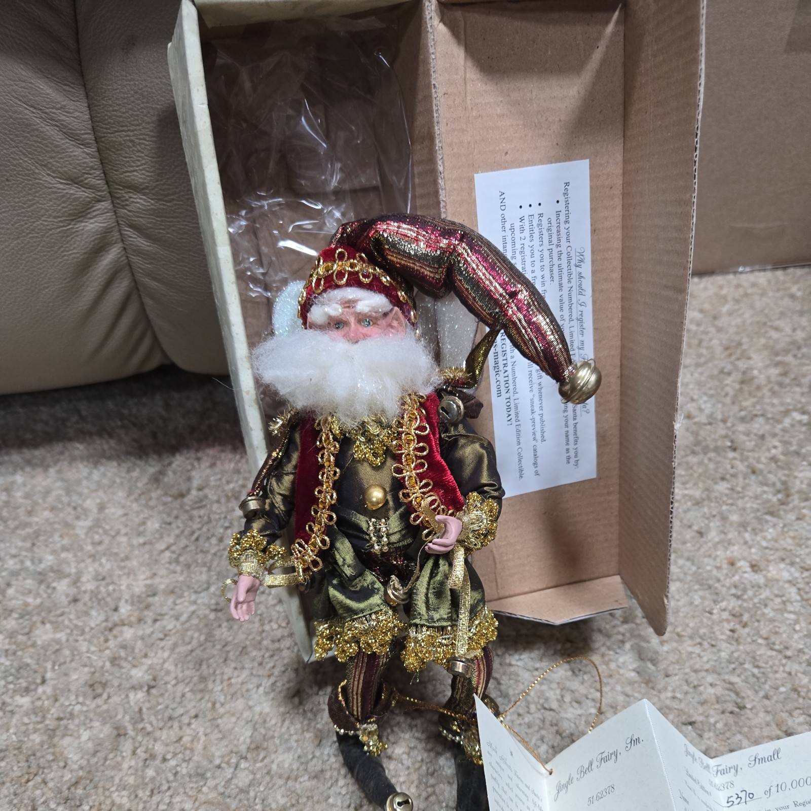 Mark Roberts Jingle Bell fairy 51-62378 Small Christmas Collectible 