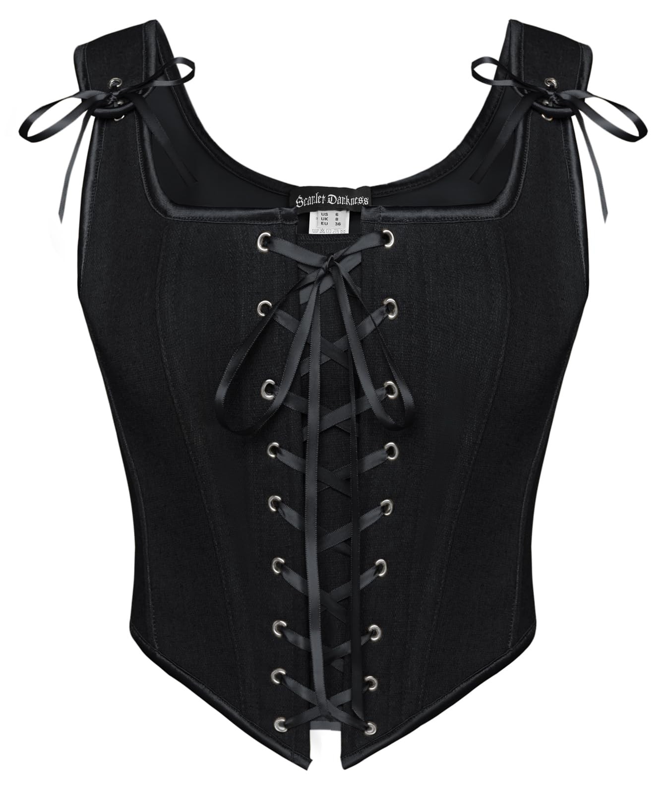 Women\'s Renaissance Corset Tops Lace Up Overbust Bustier Deep Black 10 Women\'s Renaissance Corset Tops Lace Up Overbust Bustier Deep Black 10
