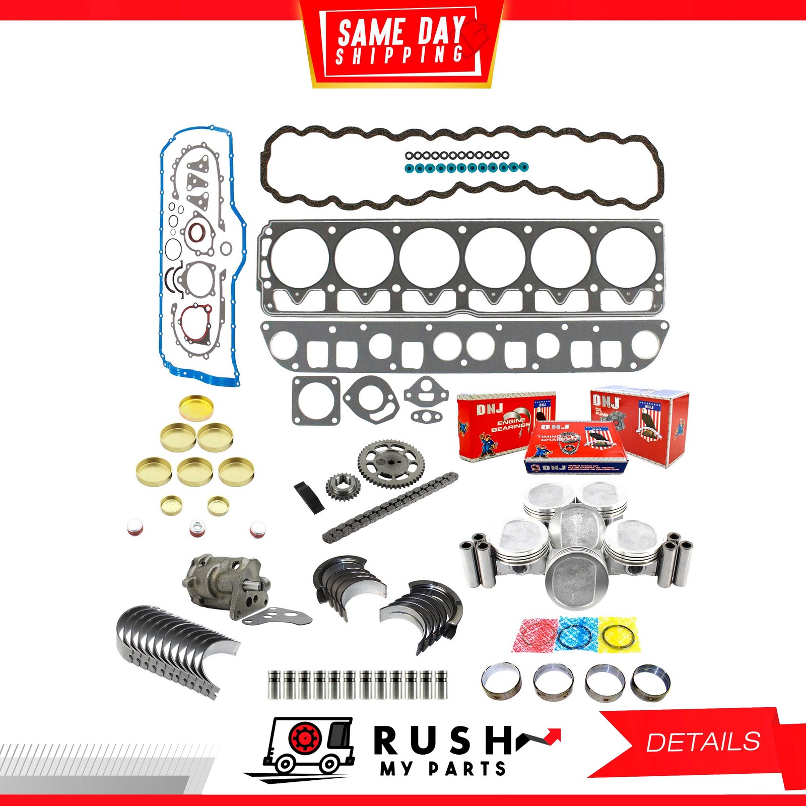 94-95 Master Engine Rebuild Kit For Jeep Cherokee 4.0L L6 OHV 12v DNJ EK1125M