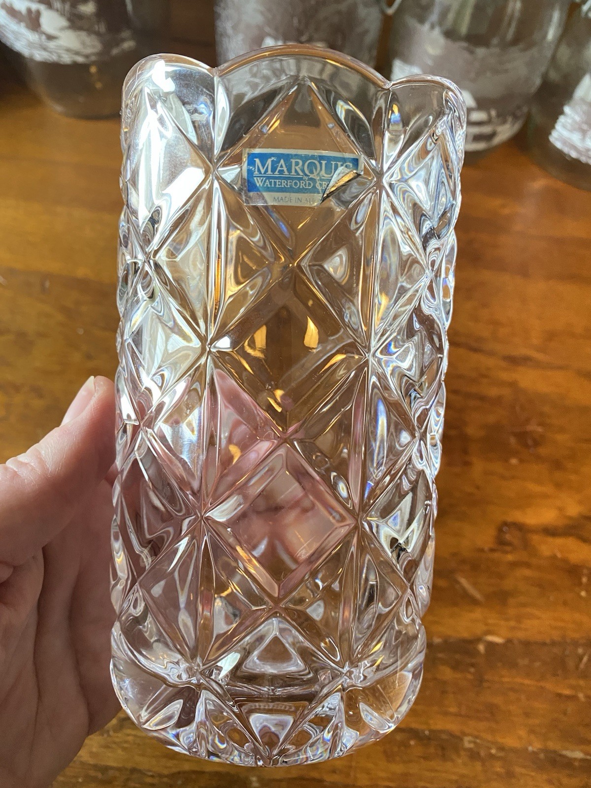 MARQUIS By WATERFORD Amway Diamond Collection Austria Crystal Vase 6.5” MARQUIS By WATERFORD Amway Diamond Collection Austria Crystal Vase 6.5”