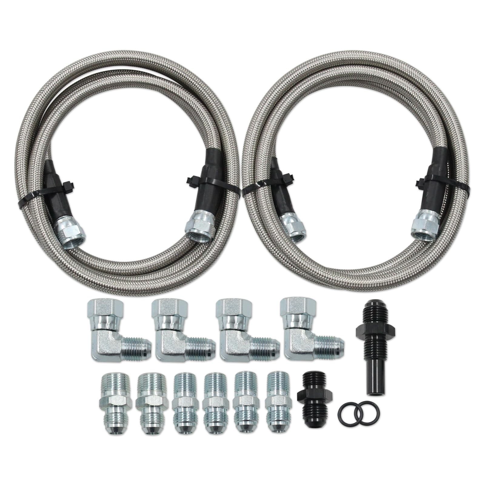 6AN 70in Braided Trans Cooler Hose GM Chevy Ford 4L80E 4L60E T350 72'' 6AN 70in Braided Trans Cooler Hose GM Chevy Ford 4L80E 4L60E T350 72''