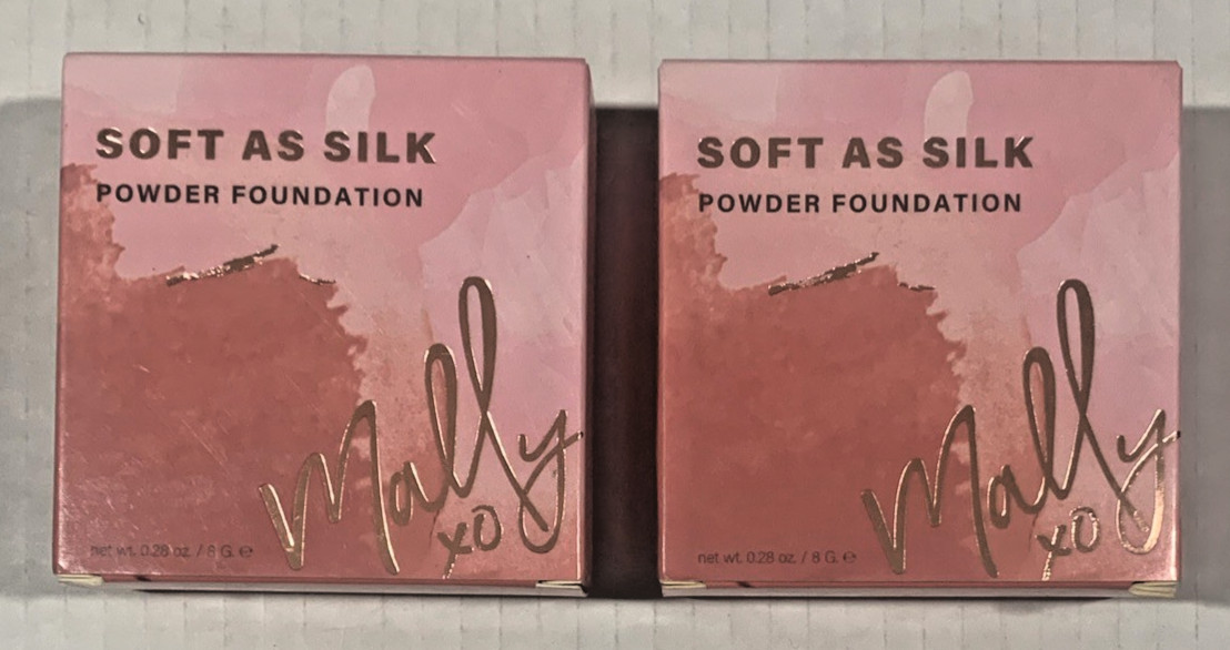 (2) Mally Beauty Matte Finish Foundation Deep Powder 0.28 oz Soft Lightweight