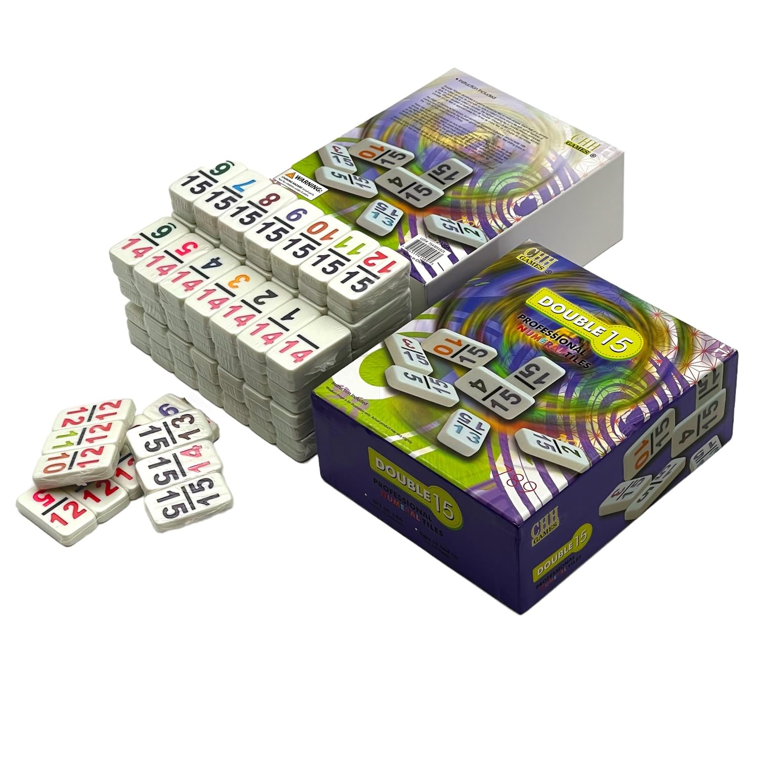 CHH 15 Professional Double Domino with Color Numbers – 136 Pieces Domino Set