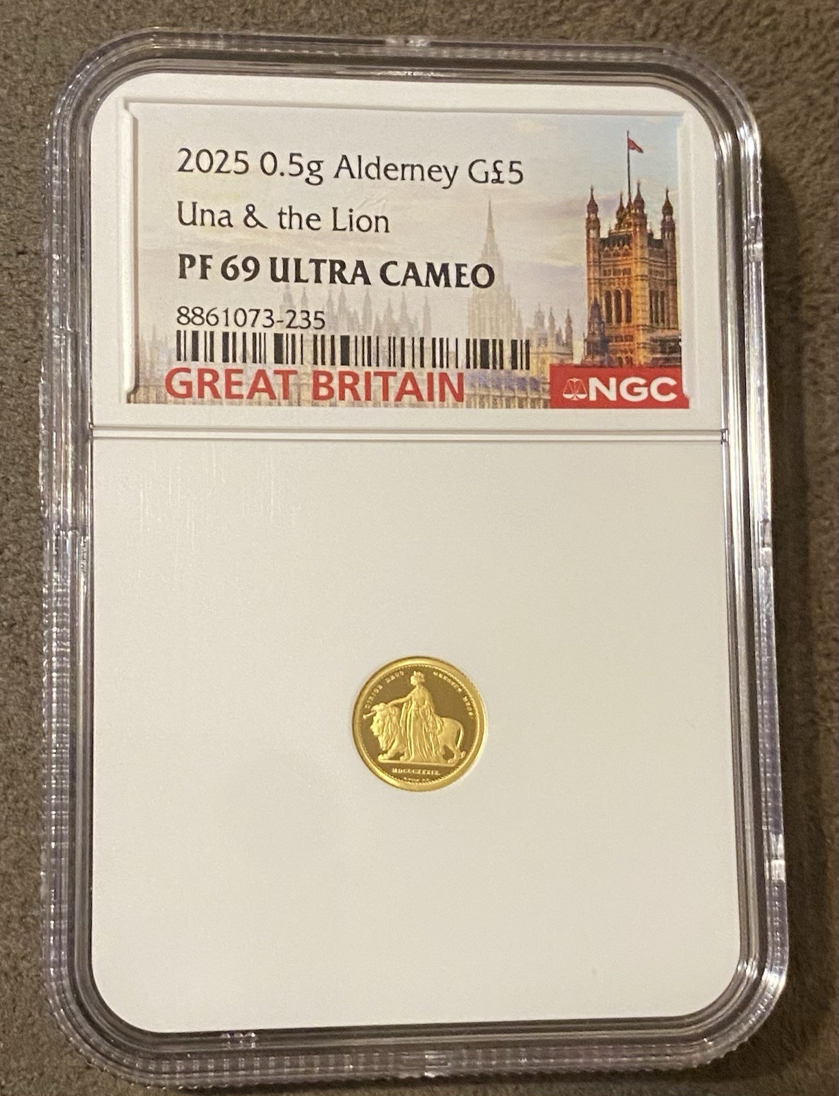 2025 Aldeney 0.5g Una & Lion NGC PF 69 Ultra Cameo Great Britain
