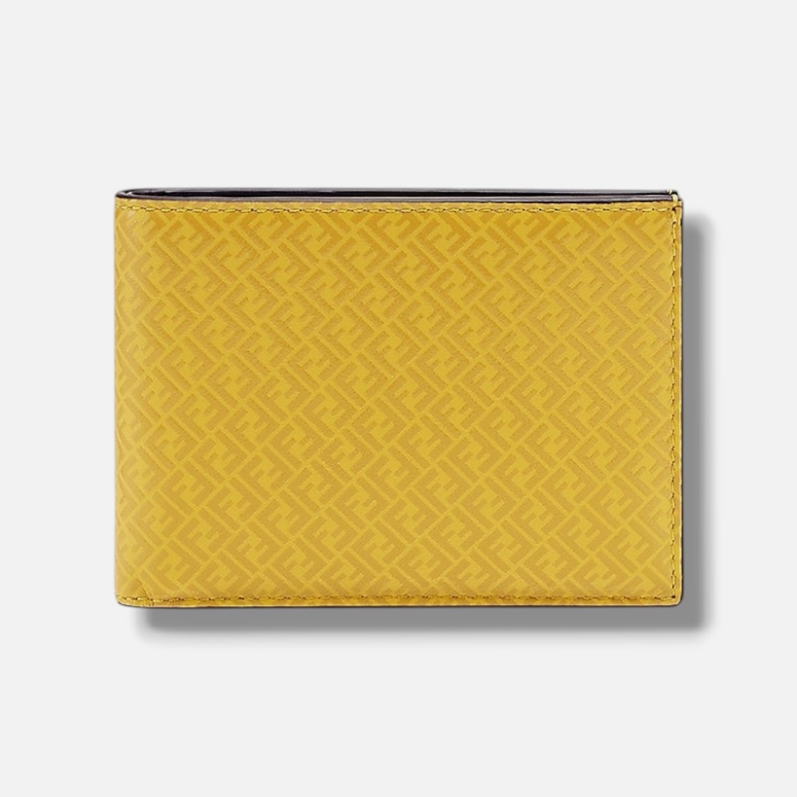 Fendi Mens Yellow FF Leather American Billfold Wallet Fendi Mens Yellow FF Leather American Billfold Wallet