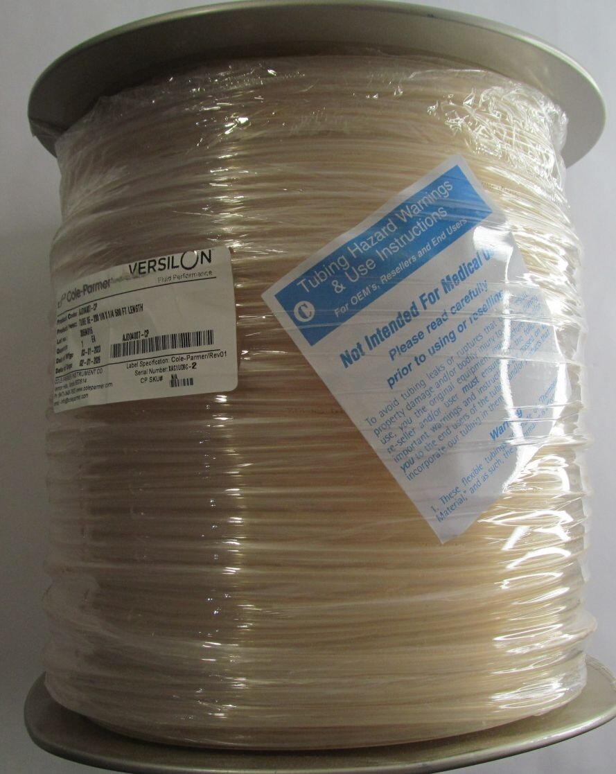 NEW 500FT SPOOL COLE-PALMER VERSILON SE-200 MASTERFLEX TRANSFER TUBING 1/8 x 1/4