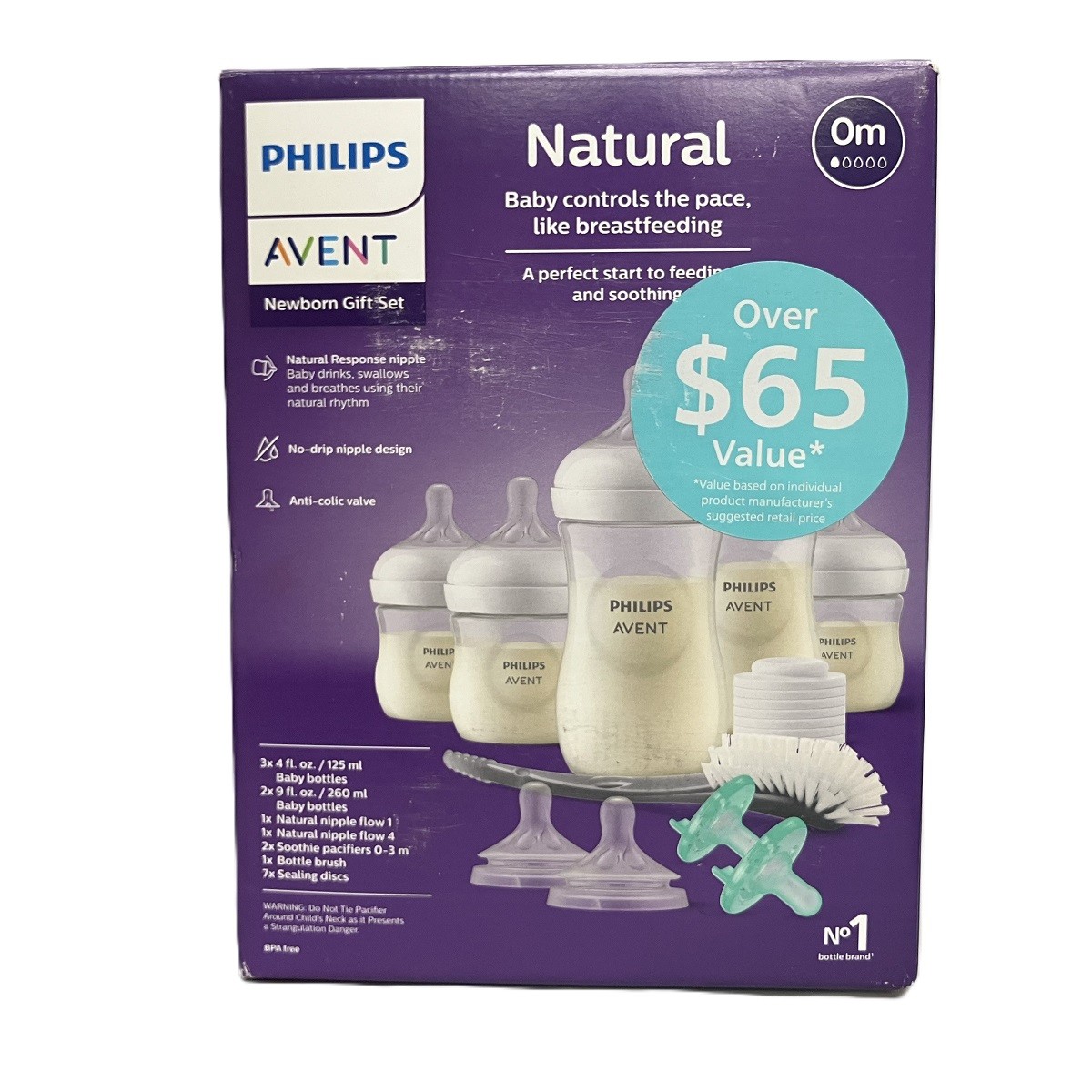 Philips Avent Natural Response Newborn Gift Set 5 Bottles SCD838/02 BPA-Free