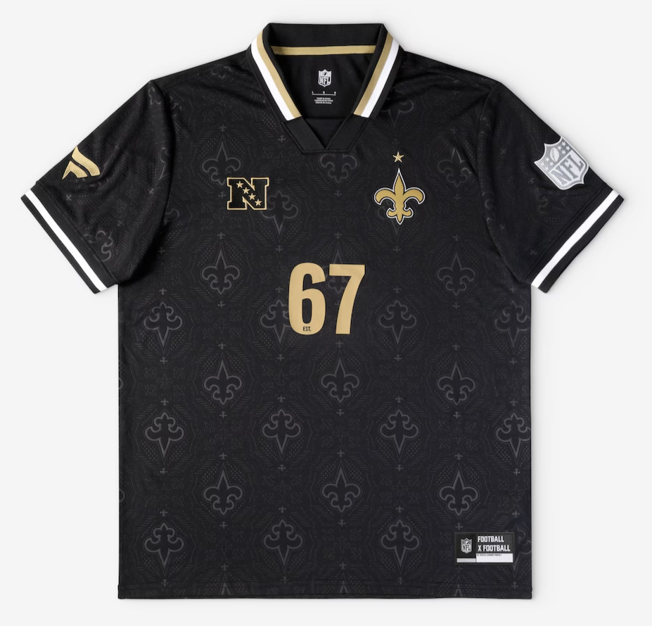 Authentic New Orleans Saints Mens 2026 NFL Football x Fanatics Jersey Soccer Kit