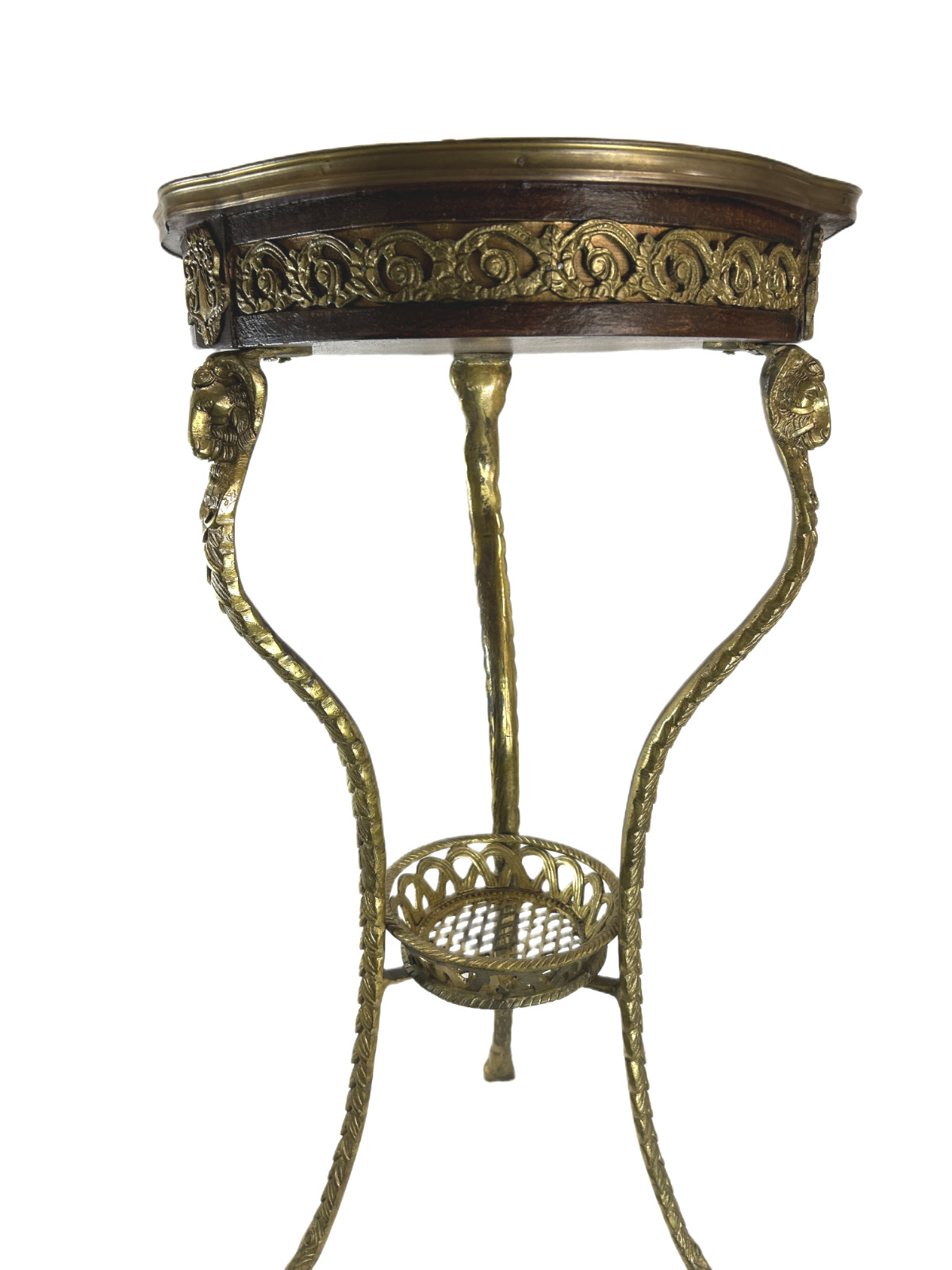 1900c French Empire Bronze Ram Head Jardiniere Stand Gueridon Pedestal Table