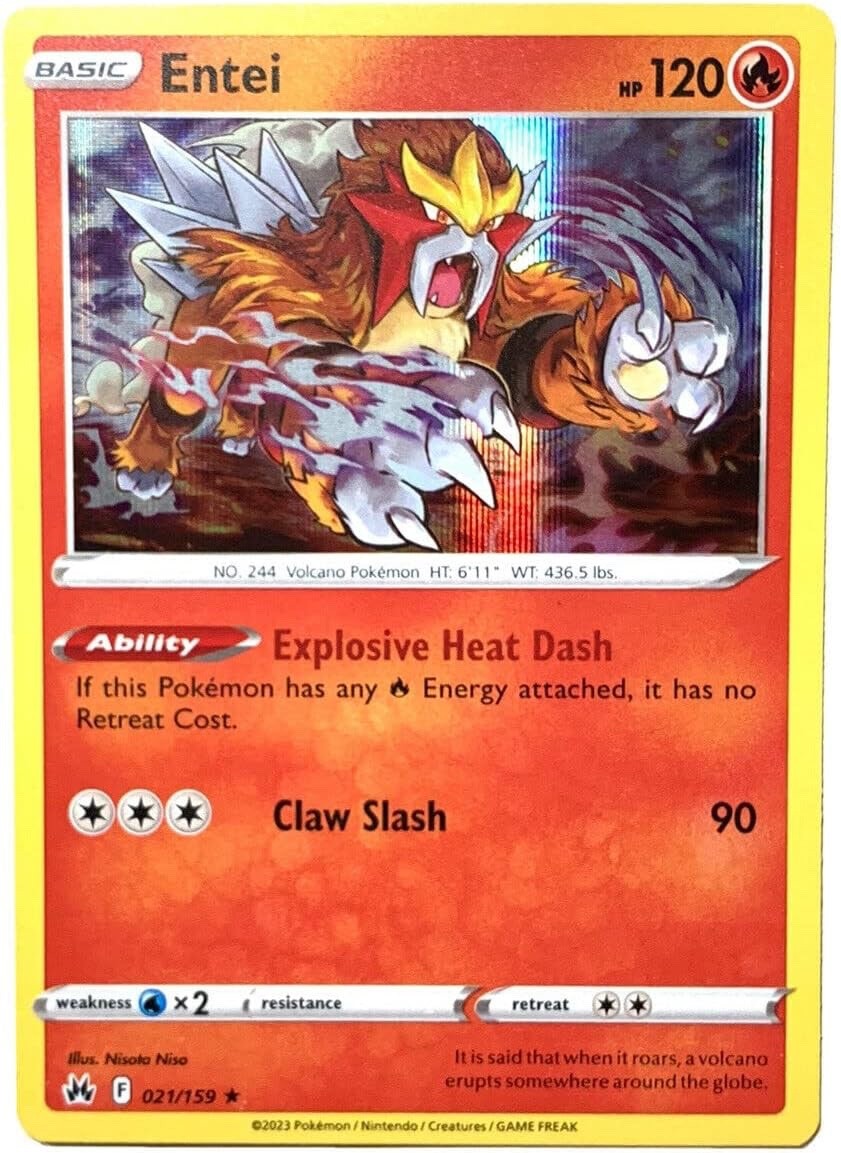 Entei - 021/159 - Crown Zenith - Holo Rare - NM/M Entei - 021/159 - Crown Zenith - Holo Rare - NM/M
