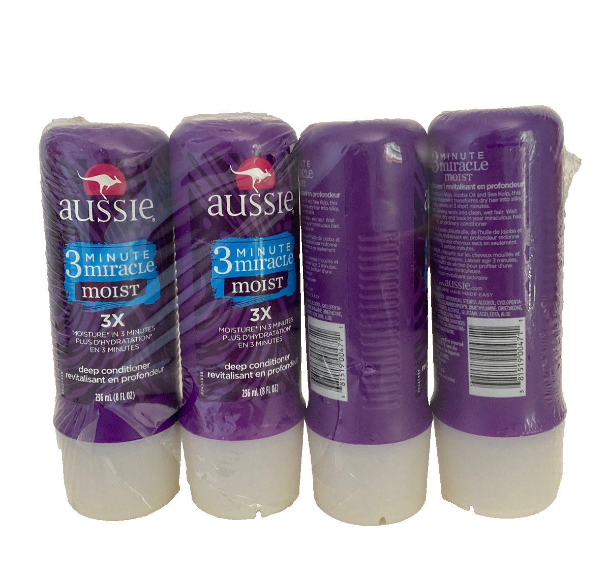 NEW Aussie 3 Minute Miracle Moist 3X Moisture Plus D\'Hydratation Conditioner 8oz